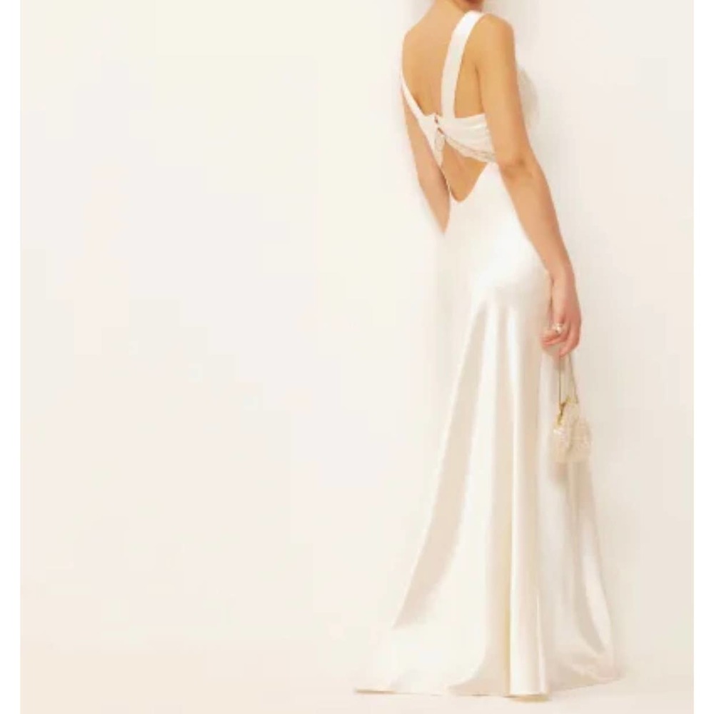 Reformation Chania Silk Dress Ivory NWT